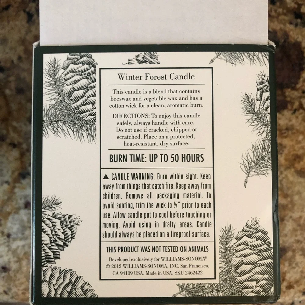 Williams Sonoma pair of Winter scent candles